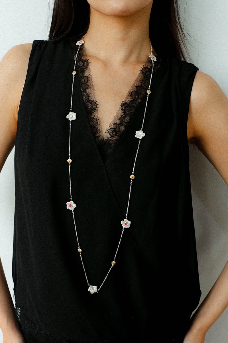 Buccellati - Inspired Gardenia Long Necklace - floysun