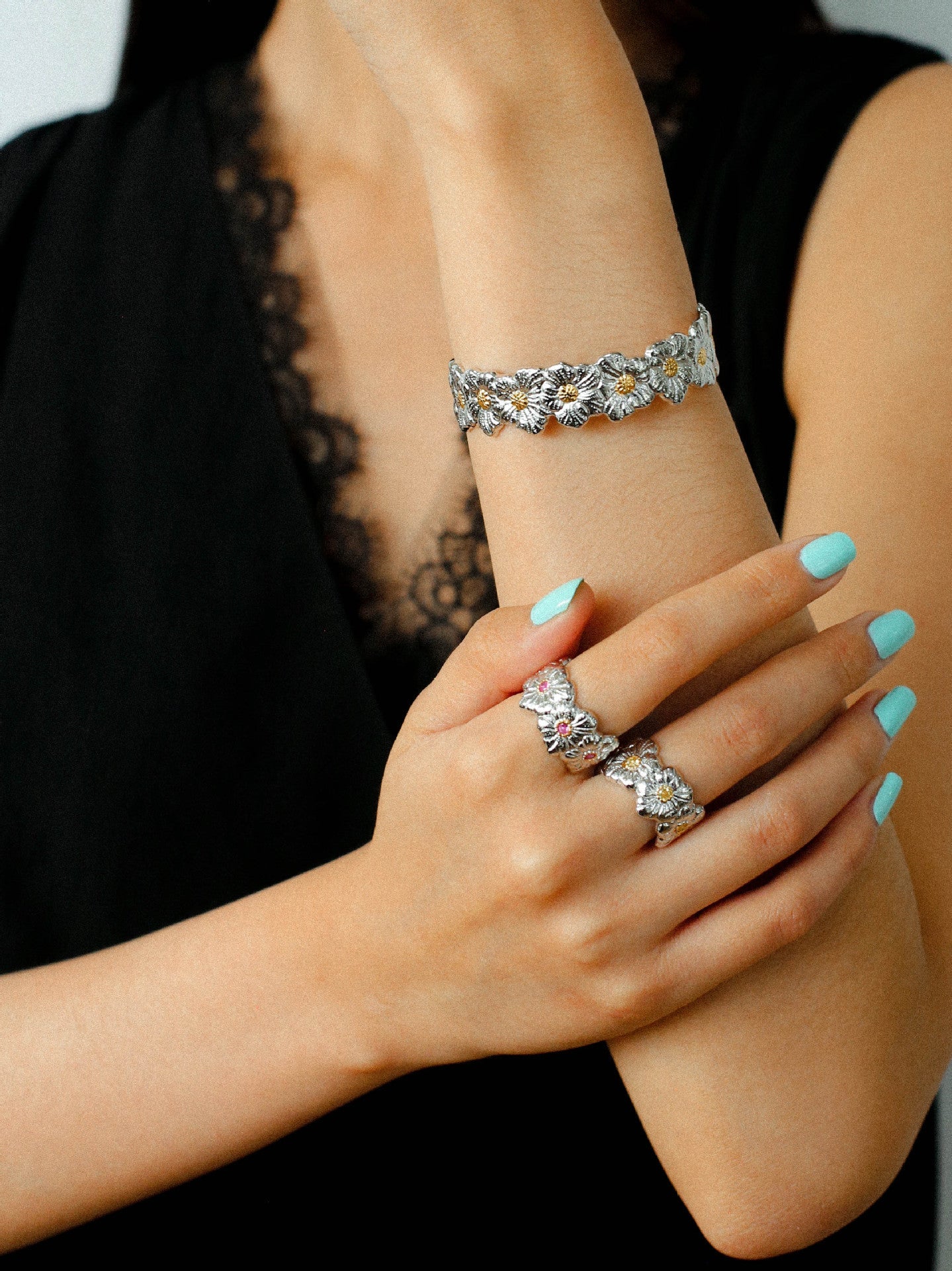 Buccellati - Inspired Gardenia Open Ring 925 Silver - floysun