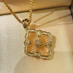 Buccellati - Inspired Honeycomb Clover Necklace - floysun