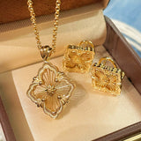 Buccellati - Inspired Honeycomb Clover Necklace - floysun