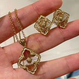 Buccellati - Inspired Honeycomb Clover Necklace - floysun