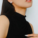 Butterfly Spark Grey Pearl Studs - floysun