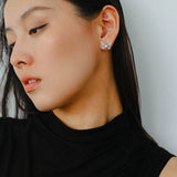 Butterfly Spark Grey Pearl Studs - floysun