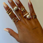 Button Baroque Pearl Ring - floysun