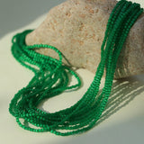 Camellia Clasp Multi-Layered Green Cat's Eye Necklace - floysun