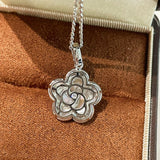 Camellia Sparkle Pendant Necklace – Natural Pink Mother - of - Pearl - floysun
