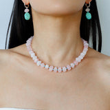 Candy - Colored Faceted Rose Quartz & Amazonite Beaded Necklace - floysun