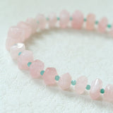 Candy - Colored Faceted Rose Quartz & Amazonite Beaded Necklace - floysun