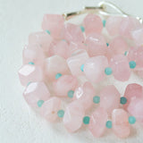 Candy - Colored Faceted Rose Quartz & Amazonite Beaded Necklace - floysun