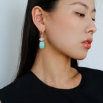 Candy - Colored Faceted Rose Quartz & Amazonite Drop Earrings - floysun