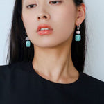 Candy - Colored Faceted Rose Quartz & Amazonite Drop Earrings - floysun