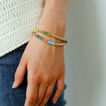 Candy - Colored Natural Stone Rainbow Beaded Bracelet - Rainbow Color Design - floysun