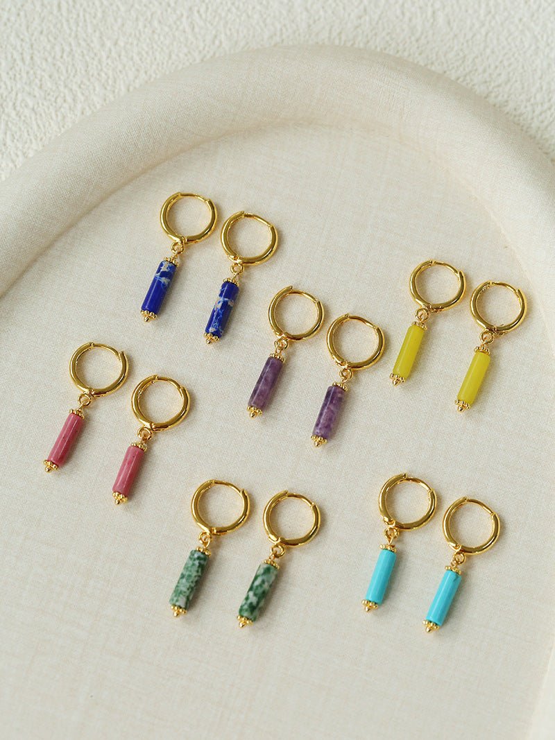 Candy Gemstone Drop Earrings - floysun