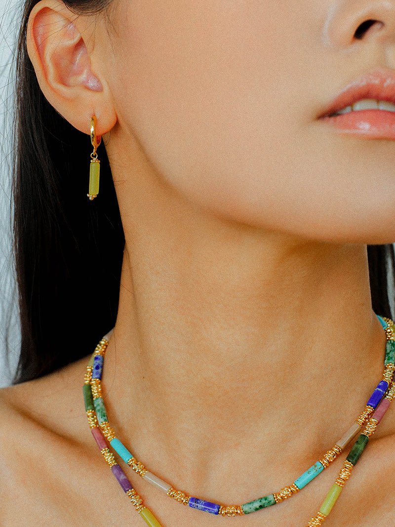 Candy Gemstone Drop Earrings - floysun
