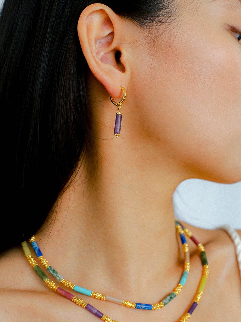 Candy Gemstone Drop Earrings - floysun