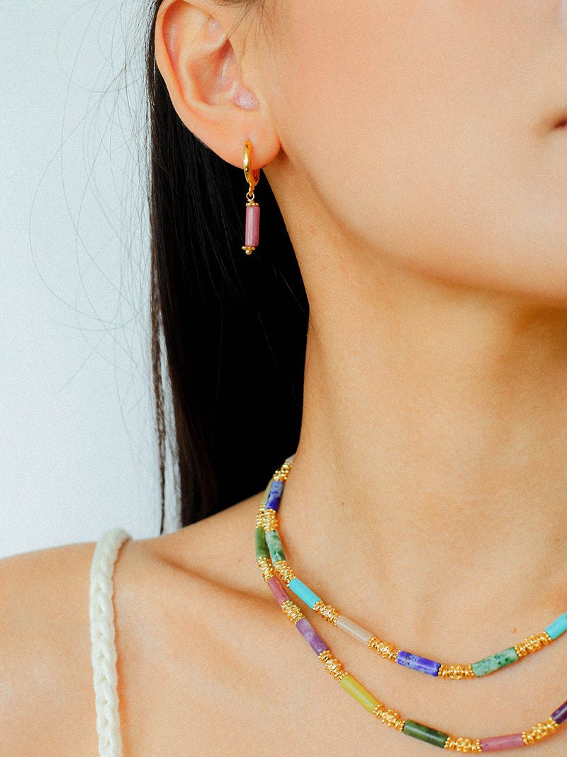 Candy Gemstone Drop Earrings - floysun