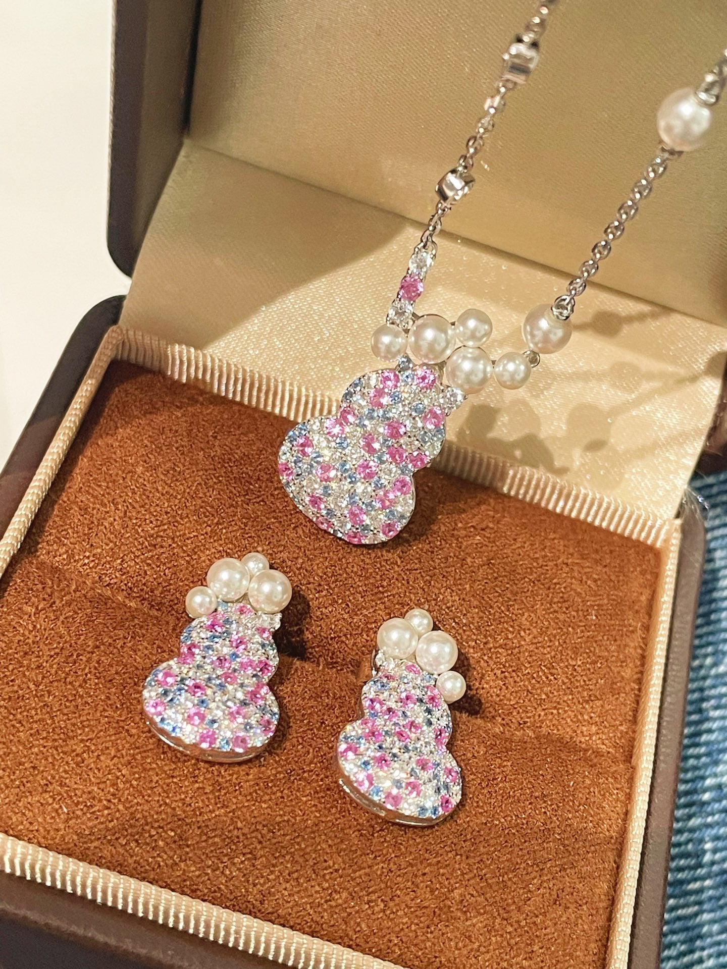 Candy Pearl Gourd Necklace – 925 Sterling Silver with Swarovski Pearls - floysun