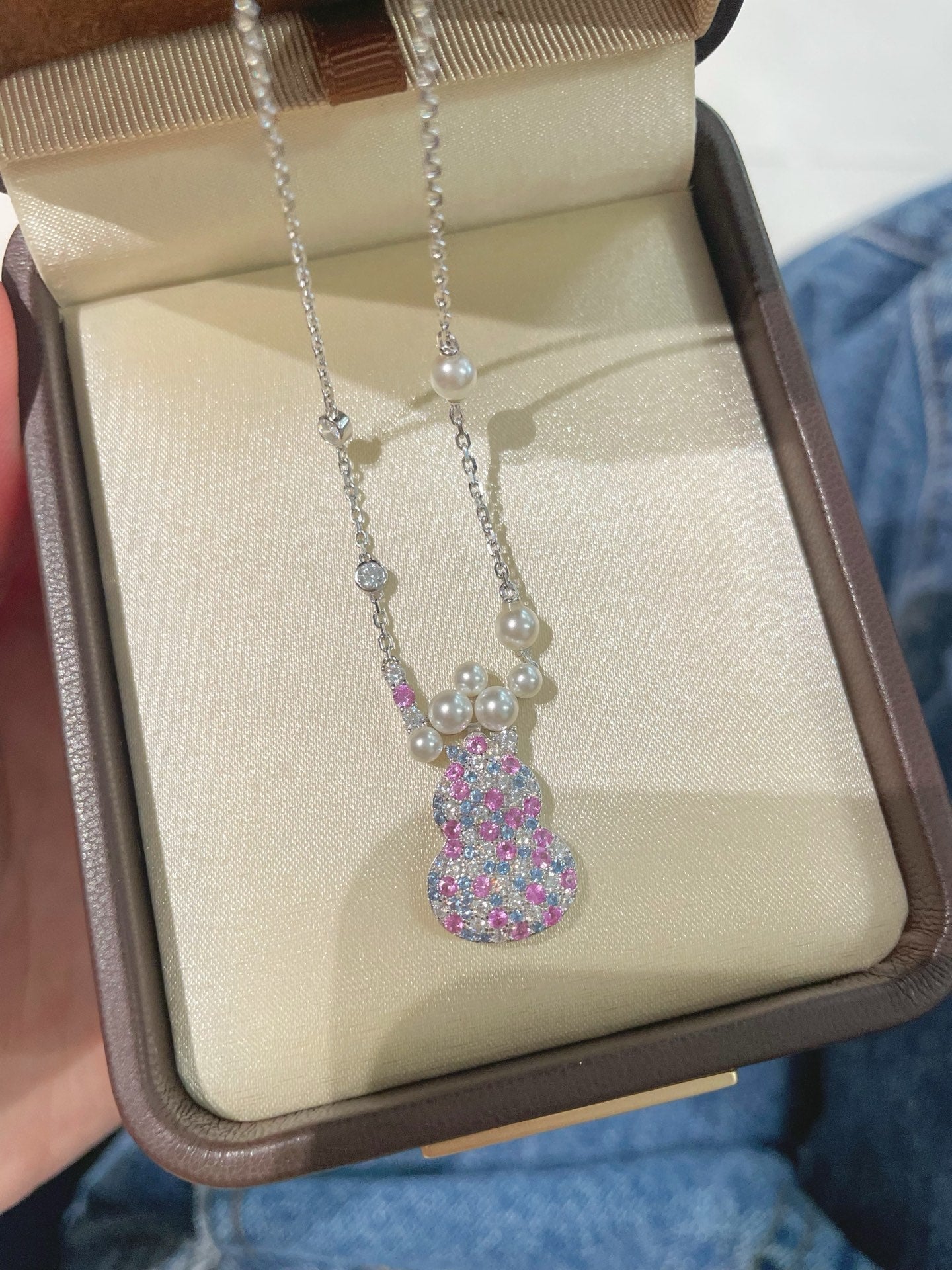 Candy Pearl Gourd Necklace – 925 Sterling Silver with Swarovski Pearls - floysun