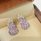 Candy Pearl Gourd Stud Earrings – 925 Sterling Silver with Swarovski Pearls - floysun