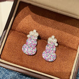 Candy Pearl Gourd Stud Earrings – 925 Sterling Silver with Swarovski Pearls - floysun