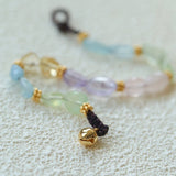 Candy Sparkle Bracelet – Natural Gemstone Mix with Bell Charm - floysun