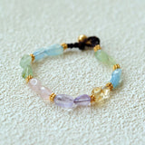 Candy Sparkle Bracelet – Natural Gemstone Mix with Bell Charm - floysun