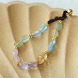 Candy Sparkle Bracelet – Natural Gemstone Mix with Bell Charm - floysun