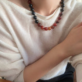 Caramel Gradient Agate Necklace with Magnetic Clasp - floysun