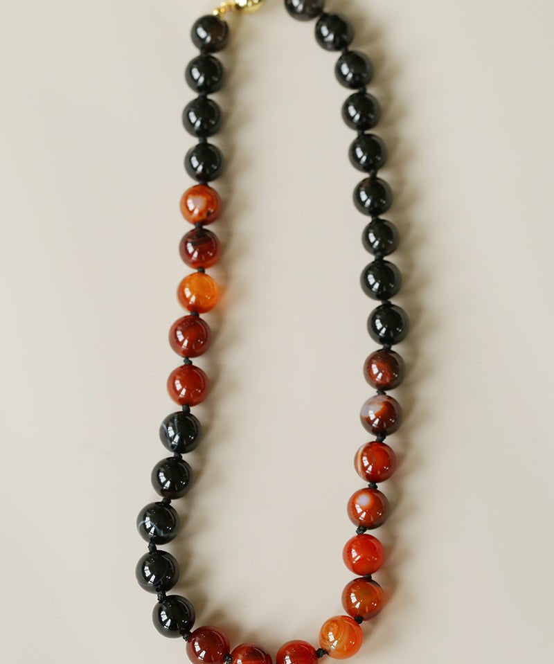 Caramel Gradient Agate Necklace with Magnetic Clasp - floysun
