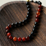 Caramel Gradient Agate Necklace with Magnetic Clasp - floysun