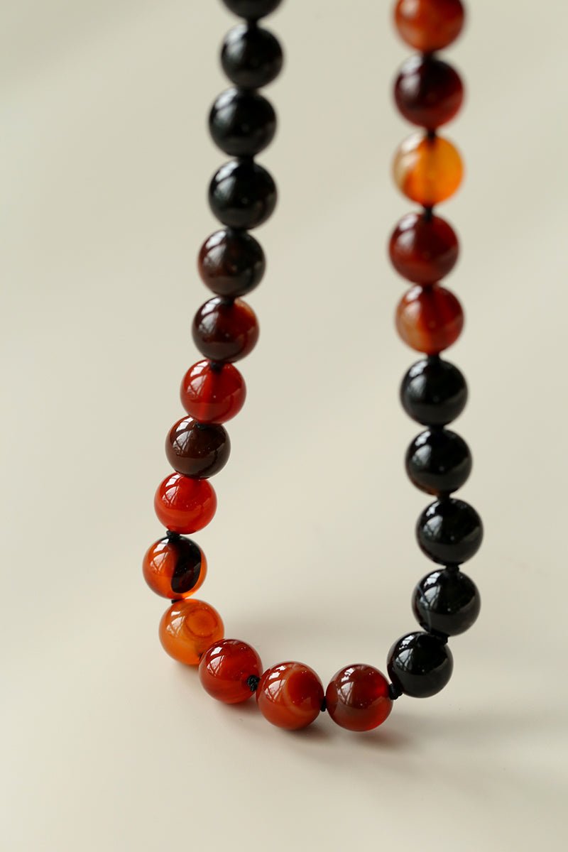 Caramel Gradient Agate Necklace with Magnetic Clasp - floysun