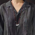 Carousel Pony Red Cord Necklace Horse Pendant - floysun