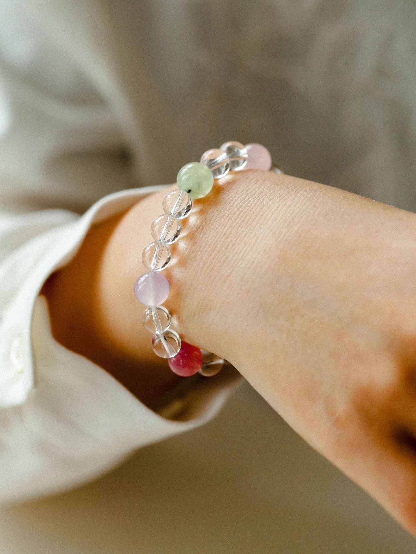 Celestia Radiance · Natural Clear Quartz Harmony Beads Bracelet - floysun