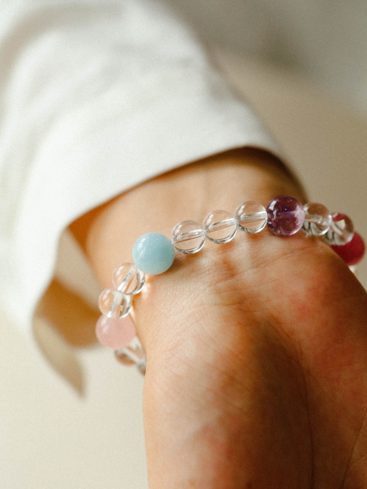 Celestia Radiance · Natural Clear Quartz Harmony Beads Bracelet - floysun