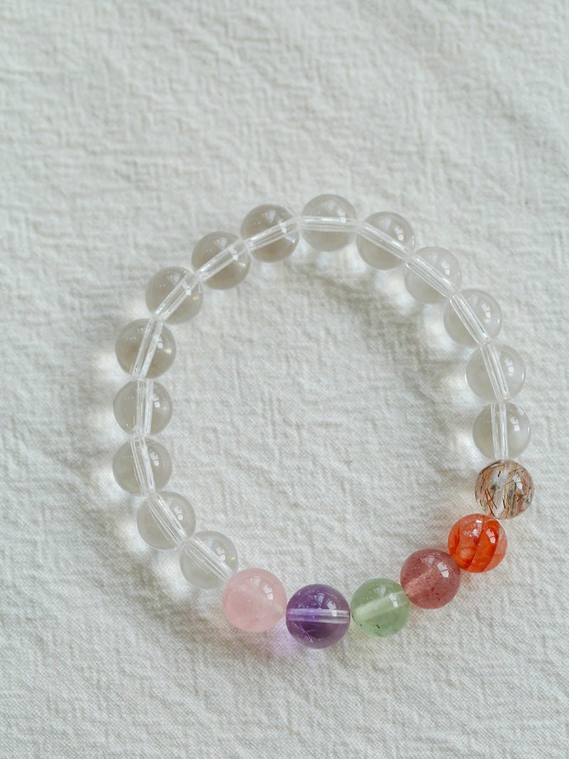 Celestia Radiance · Rainbow Multigem Clear Quartz Energy Bracelet - floysun
