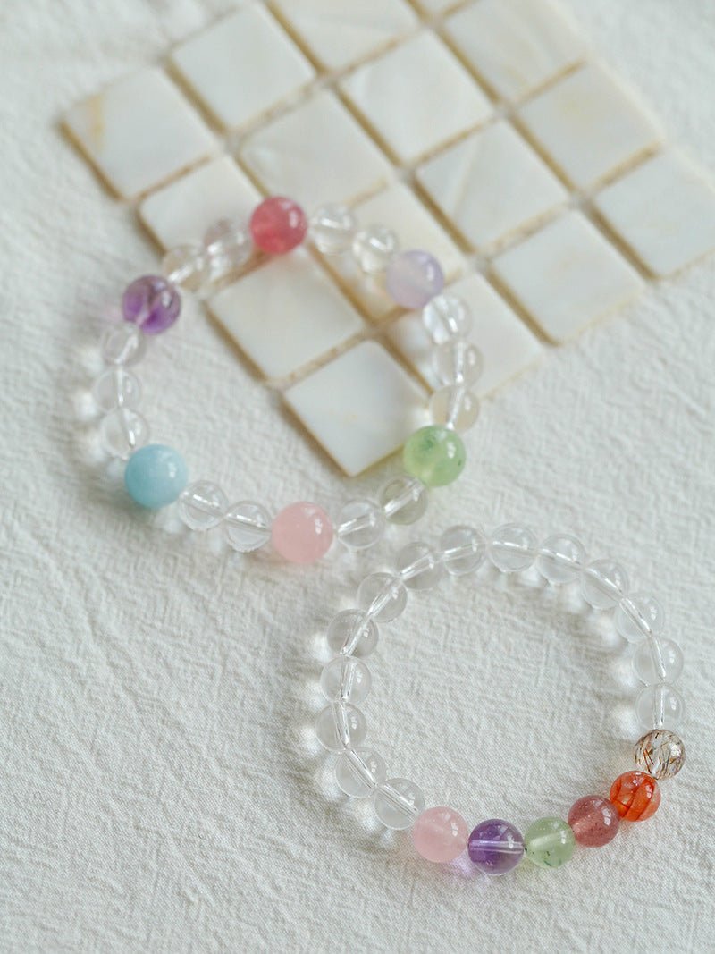 Celestia Radiance · Rainbow Multigem Clear Quartz Energy Bracelet - floysun