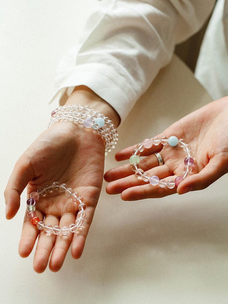 Celestia Radiance · Rainbow Multigem Clear Quartz Energy Bracelet - floysun