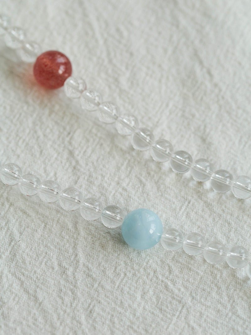 Celestia Radiance · Triple - Wrap Multigem Clear Quartz Energy Bracelet - floysun
