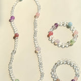 Celestia Radiance · Triple - Wrap Multigem Clear Quartz Energy Bracelet - floysun