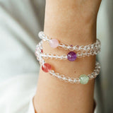 Celestia Radiance · Triple - Wrap Multigem Clear Quartz Energy Bracelet - floysun