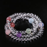 Celestia Radiance · Triple - Wrap Multigem Clear Quartz Energy Bracelet - floysun