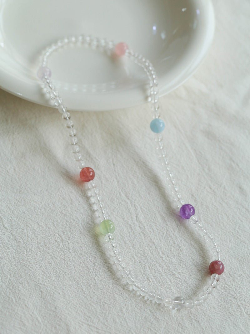 Celestia Radiance · Triple - Wrap Multigem Clear Quartz Energy Bracelet - floysun