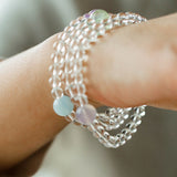 Celestia Radiance · Triple - Wrap Multigem Clear Quartz Energy Bracelet - floysun