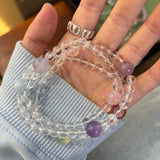 Celestia Radiance · Triple - Wrap Multigem Clear Quartz Energy Bracelet - floysun