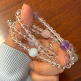Celestia Radiance · Triple - Wrap Multigem Clear Quartz Energy Bracelet - floysun