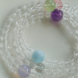 Celestia Radiance · Triple - Wrap Multigem Clear Quartz Energy Bracelet - floysun