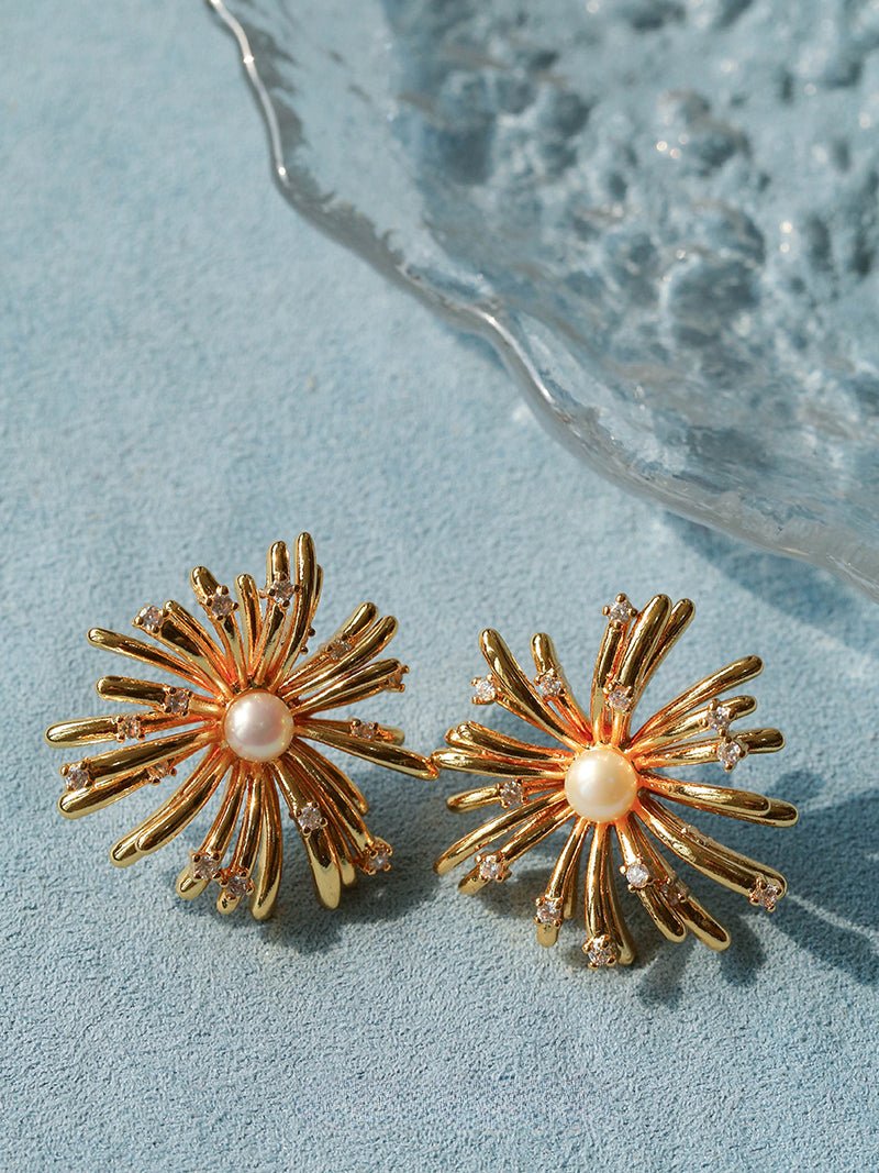 Celestial Fireworks Pearl Earrings - floysun