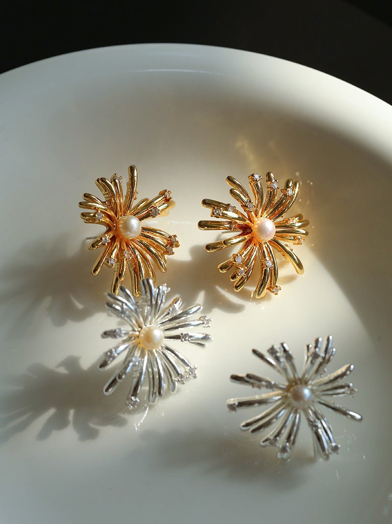 Celestial Fireworks Pearl Earrings - floysun