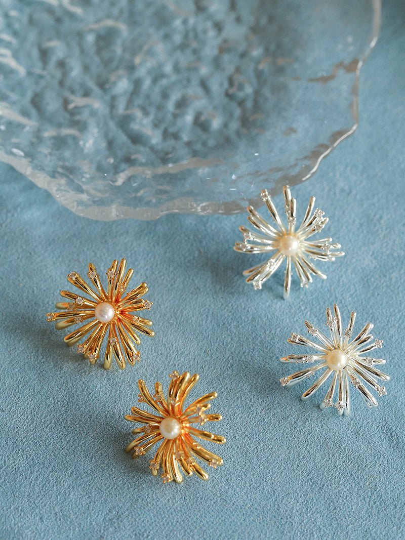 Celestial Fireworks Pearl Earrings - floysun