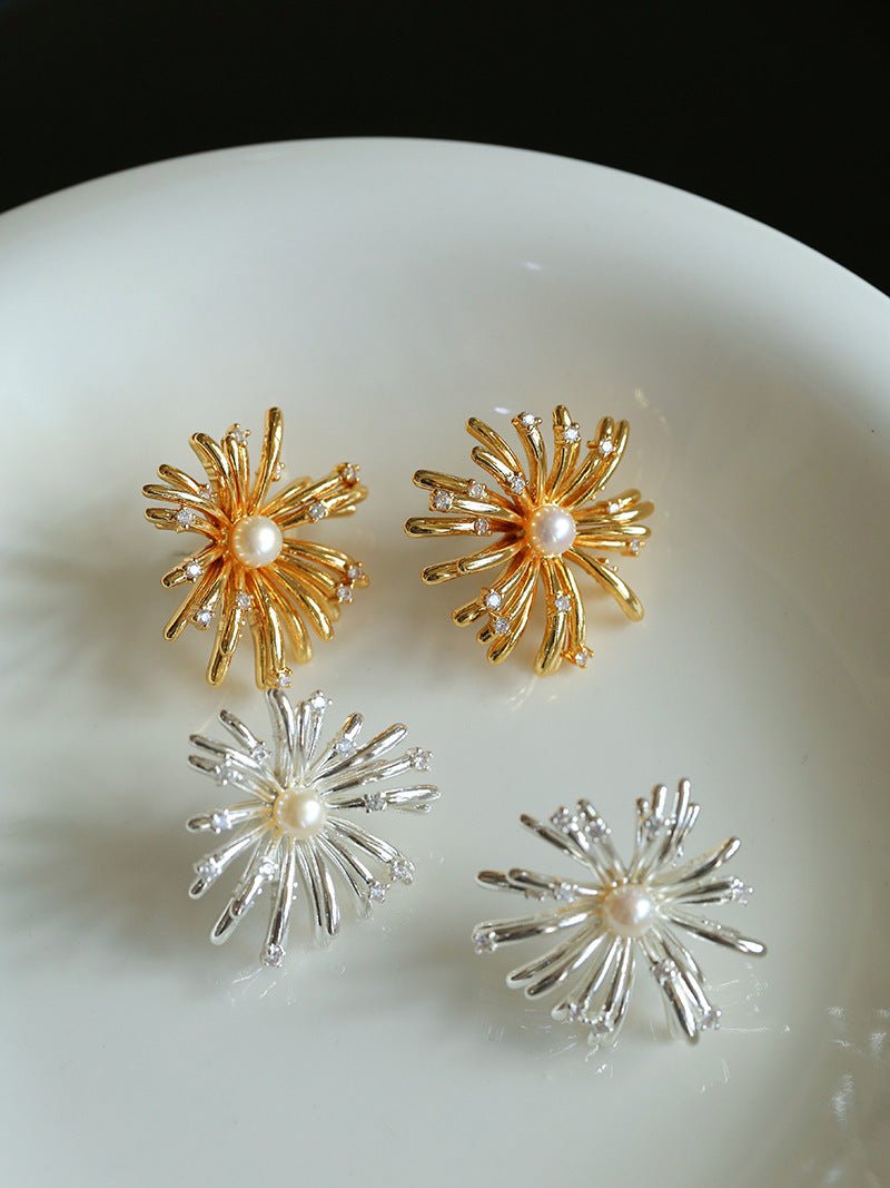 Celestial Fireworks Pearl Earrings - floysun